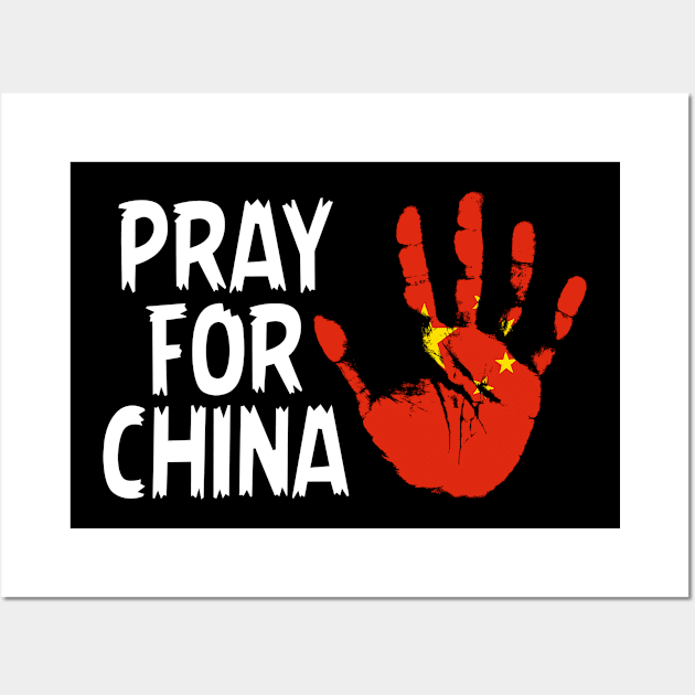 China Flag, Pray For China, China Wall Art by Jakavonis